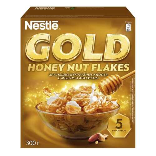 Готовый завтрак Gold honey nut flakes 300 г в Магнит