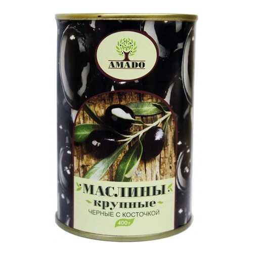 Черные маслины Amado с косточкой крупные 400 г в Магнит