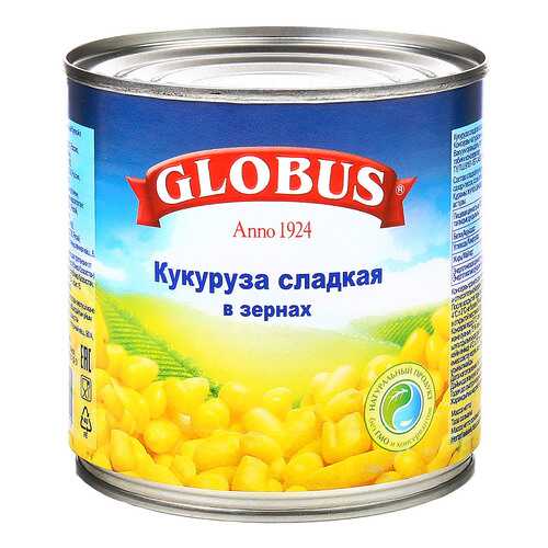 Кукуруза Globus сладкая в зернах в вакуумной упаковке 340 г в Магнит