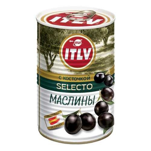 Маслины ITLV черные с косточкой 425 г в Магнит