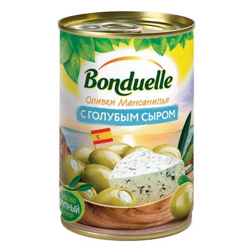 Оливки Bonduelle с голубым сыром 314мл Испания в Магнит