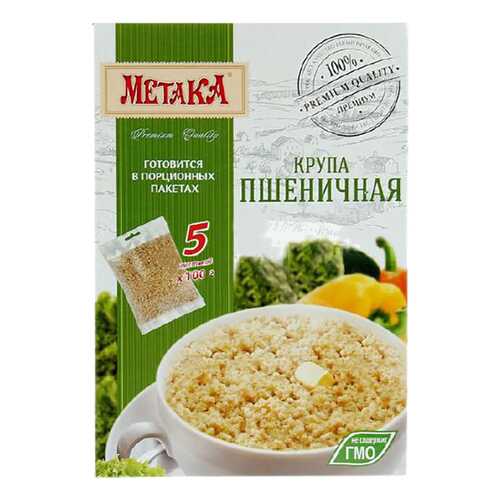 Крупа пшеничная Метака в порционных пакетах 100 г 5 пакетиков в Магнит