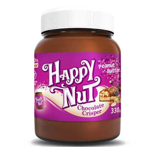 Арахисовая паста HAPPY NUT шоколадная с кусочками 330 г в Магнит