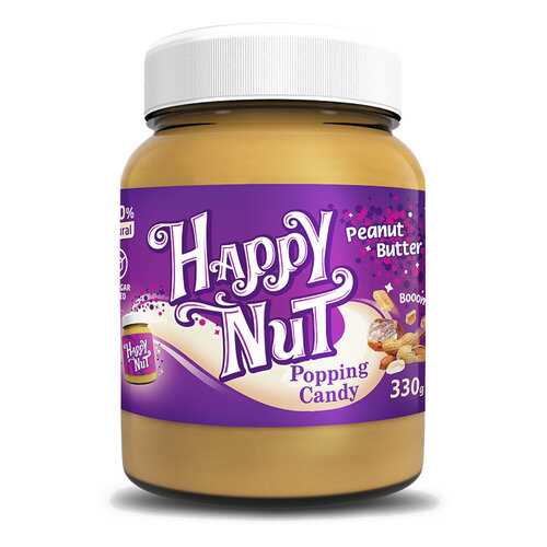 Арахисовая паста HAPPY NUT со взрывной карамелью 330 г в Магнит