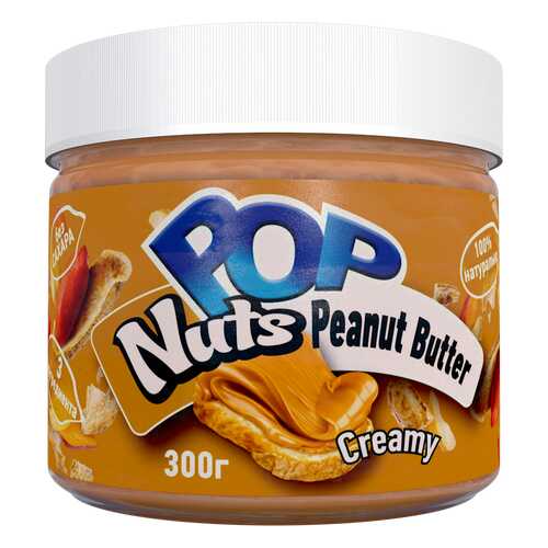 Арахисовая паста POP Nuts Creamy Кремовая, 300 г в Магнит