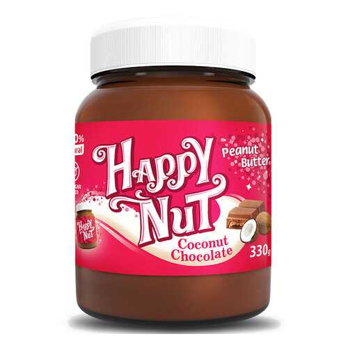 Арахисовая паста шоколадная HAPPY NUT с кокосом 330 г в Магнит