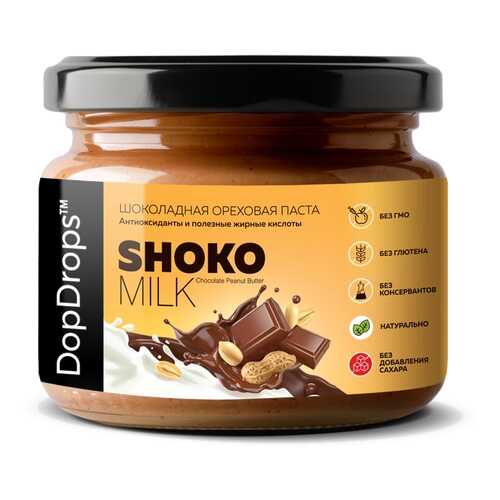 Шоколадно-ореховая паста SHOKO MILK с арахисом и молочным шоколадом без сахара, 250 г в Магнит