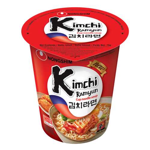 Лапша быстрого приготовления Кимчи Рамен Nongshim стакан 75 г в Магнит