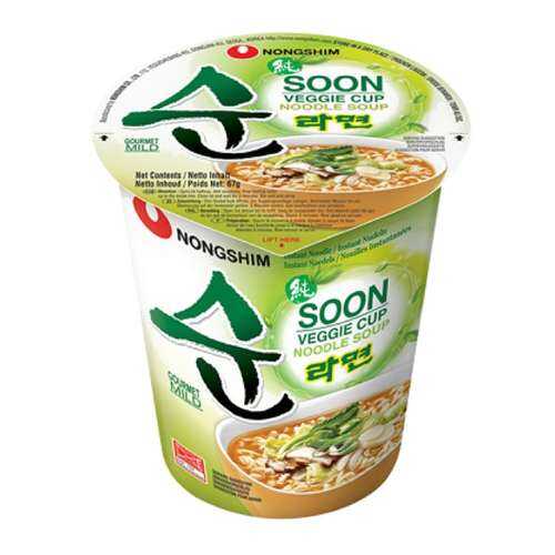 Лапша быстрого приготовления Soon Veggie овощная Nongshim стакан 67 г в Магнит