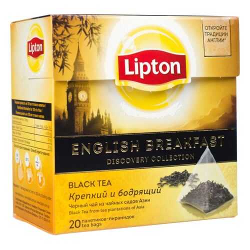 Чай черный Lipton english breakfast 20 пакетиков в Магнит