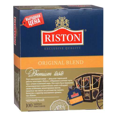 Чай черный Riston original blend байховый цейлонский мелкий 100 пакетиков в Магнит