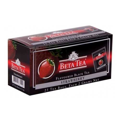 Чай черный в пакетиках для чашки Beta Tea клубника 25*2 г в Магнит