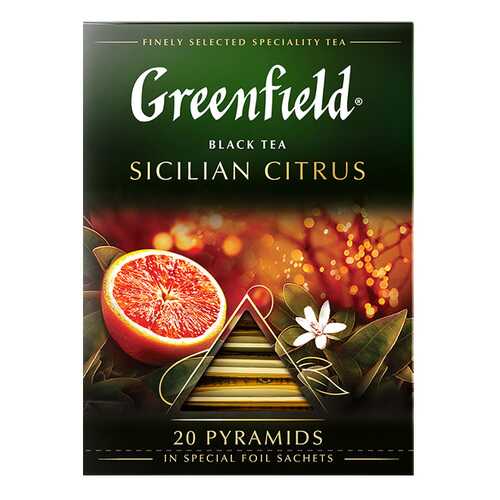 Чай черный в пирамидках Greenfield Sicilian Citrus 20 пакетиков в Магнит