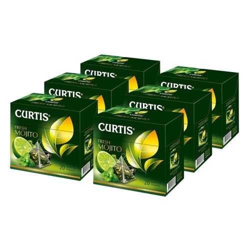 Чай Curtis Fresh Mojito, зелёный с добавками, 20 пирамидок х 6 упаковок в Магнит