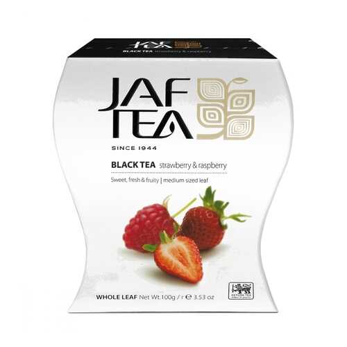 Чай Jaf Tea Strawberry & Raspberry черный листовой с добавками 100 г в Магнит