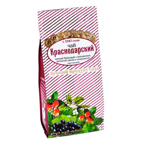 Чай Краснодарский С шиповником, мелиссой, мятой и смородиной черный листовой 100 г в Магнит