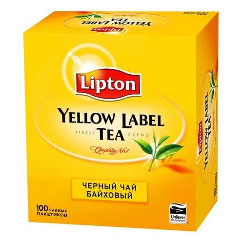 Чай Lipton черный байховый 100 пакетиков 200 г в Магнит