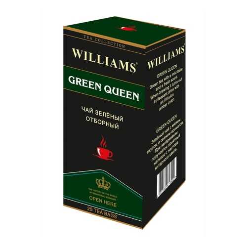 Чай Williams Green Queen, зеленый отборный, 25 пакетиков в Магнит