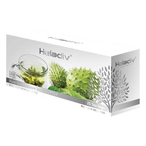 Чай зеленый пакетированный Heladiv GT soursop green tea 25 пакетиков в Магнит