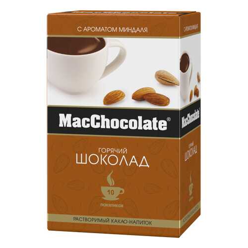 Какао-напиток растворимый c ароматом миндаля т.з. MacChocolate, карт/уп 20г*10*10 блок в Магнит