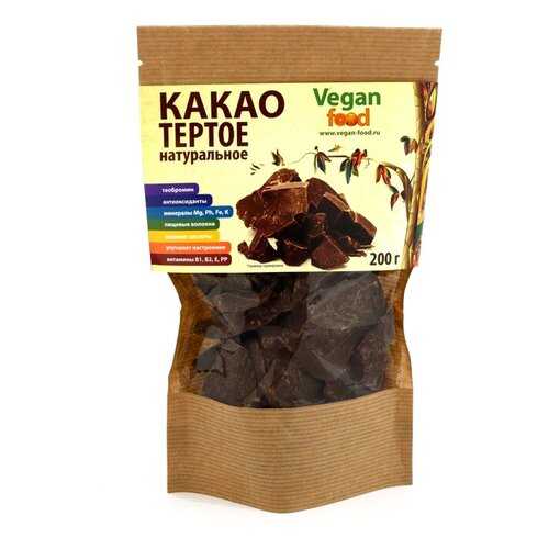 Какао-тертое натуральное Vegan Food 200 г в Магнит