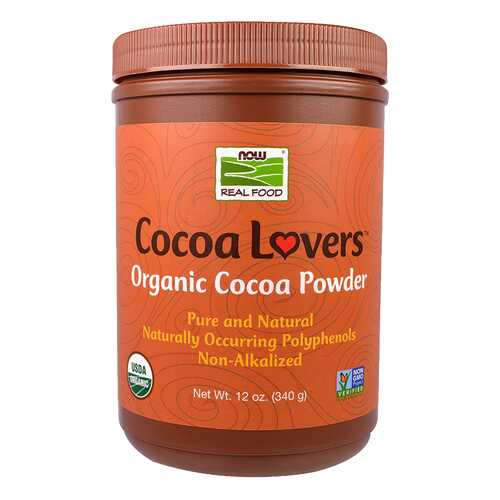 Порошок NOW Organic Cocoa Powder какао 340 г в Магнит