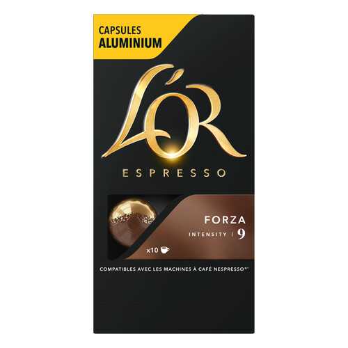 Капсулы L’OR Espresso Forza для кофемашин Nespresso 10 капсул в Магнит