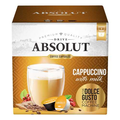 Кофе Absolut Drive Drive Сappuccino в капсулах для кофемашины Dolce Gusto 16 капсул в Магнит