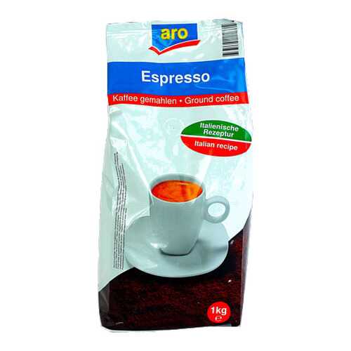 Кофе Aro espresso обжаренный в зернах для эспрессо 1 кг в Магнит