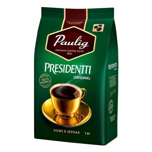 Кофе Paulig presidentti original в зернах 1кг в Магнит