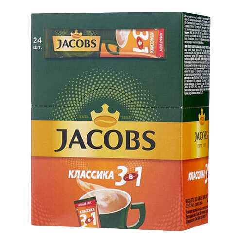 Кофе растворимый Jacobs 3в1 классика 24 стика в Магнит