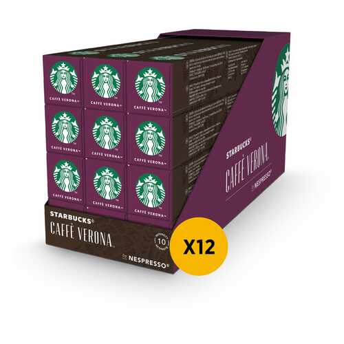 Кофе STARBUCKS Сaffe Verona молотый в капсулах для системы Nespresso 12 шт по 55 г в Магнит