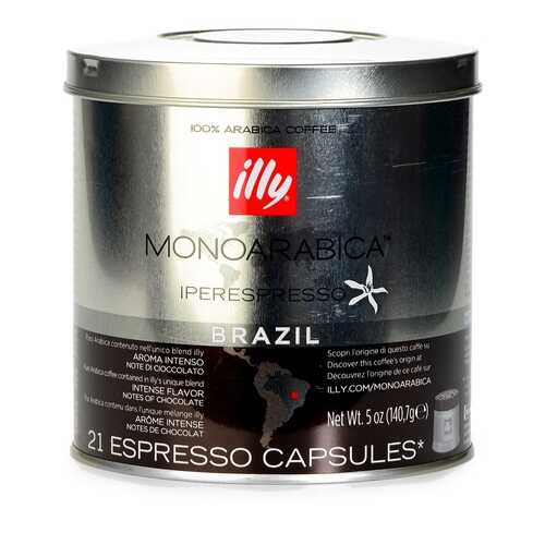 Кофе в капсулах Illy Brazil средней обжарки 21 капсула банка Италия в Магнит