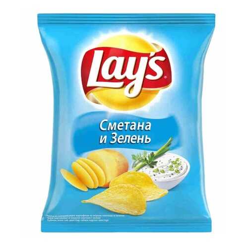 Чипсы Lay's из натурального картофеля сметана, зелень 50 г в Магнит