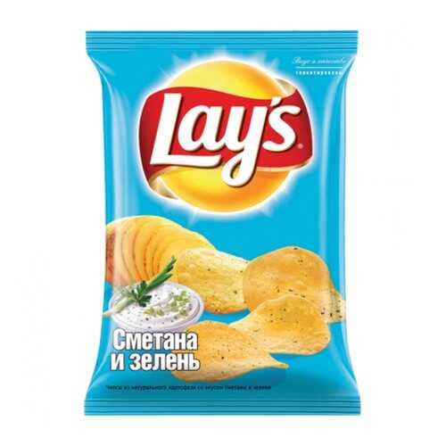 Чипсы Lay's из натурального картофеля сметана, зелень 90 г в Магнит