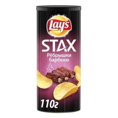 Картофельные чипсы Lay's stax ребрышки барбекю 110 г в Магнит