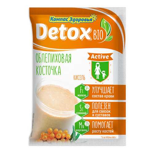 Кисель detox bio Active Облепиховая косточка Компас здоровья 25 г в Магнит