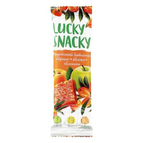 Батончик фруктовый Lucky Snacky с абрикосом яблоком и облепихой в Магнит