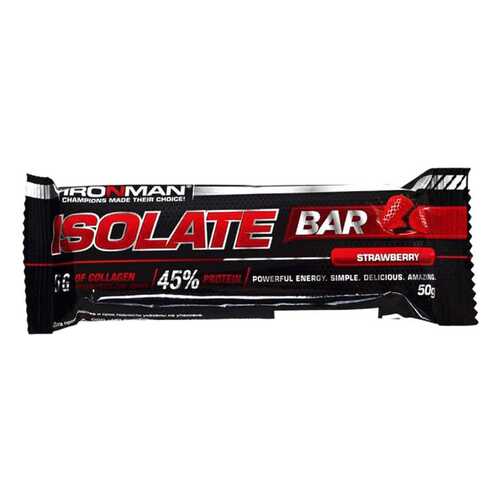 Батончик глазированный Ironman isolate bar клубника 45 г в Магнит