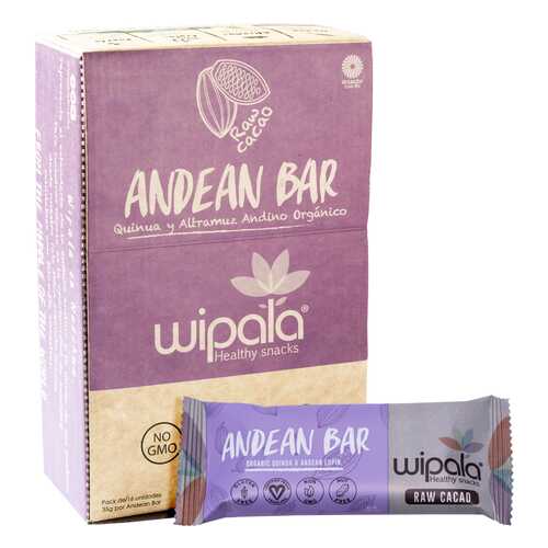 Злаковые батончики Wipala Snacks какао-киноа 16 шт по 35 г в Магнит