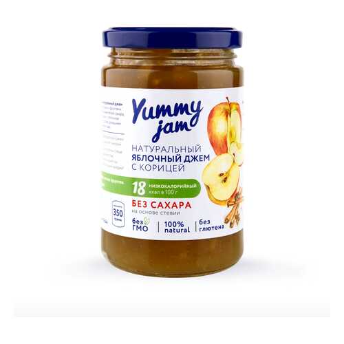 Джем Yummy jam яблочный с корицей без сахара 350 г в Магнит