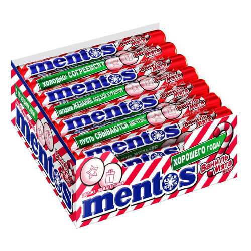 Драже Mentos ваниль, мята жевательное 21*37 г в Магнит