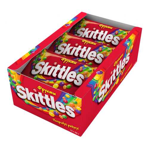 Драже Skittles фрукты 38 г 12 штук в Магнит