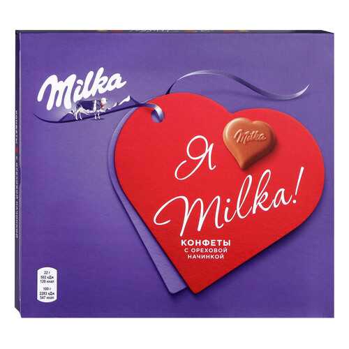 Конфеты Milka молочный шоколад с ореховой начинкой 110 г в Магнит