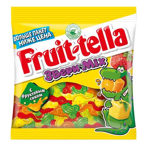 Мармелад Fruit-tella звери mix жевательный с натуральным фруктовым соком 150 г в Магнит