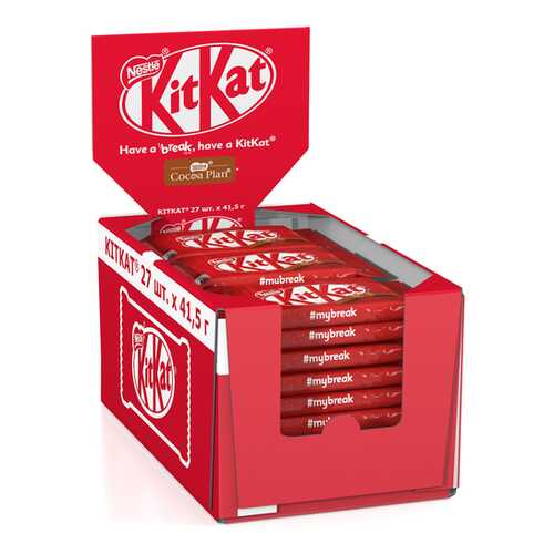 Молочный шоколад KITKAT с хрустящей вафлей 27 шт по 41.5 г в Магнит