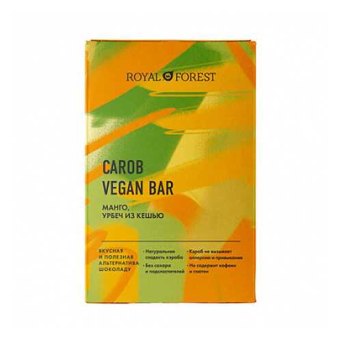 Шоколад Carob Vegan Bar Манго, урбеч из кешью Royal Forest 50 г в Магнит