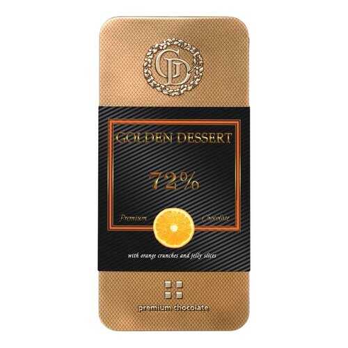 Шоколад Golden Dessert 72% горький с кранчами апельсина и желейными кусочками 100 г в Магнит