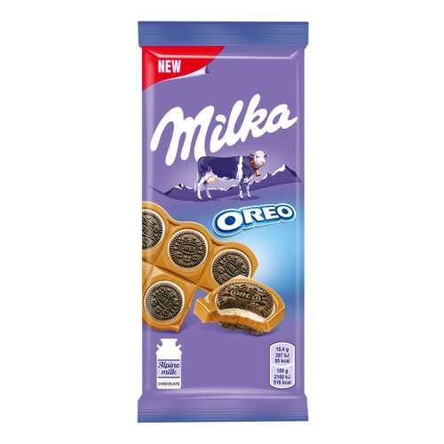 Шоколад молочный Milka печенье орео со вкусом ванили 92 г в Магнит