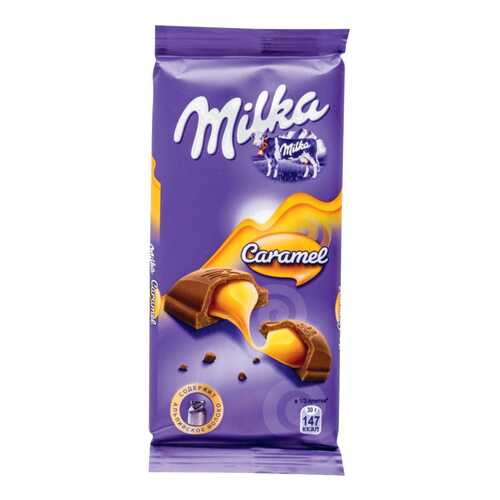 Шоколад молочный Milka с карамельной начинкой 90 г в Магнит